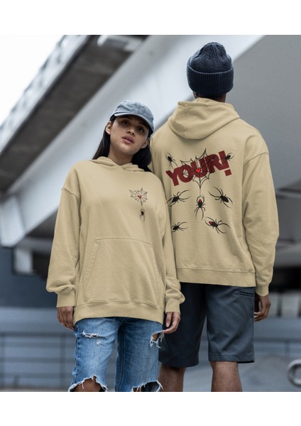 Your Kalpli Örümcek Ağı Sevgili Sweatshirt Kombini Ikili Set