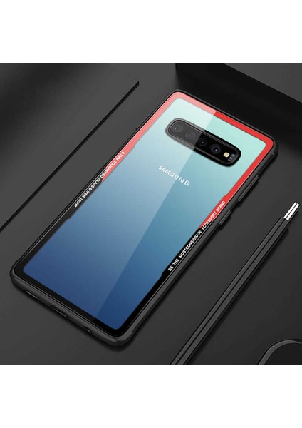 Galaxy S10 Uyumlu Kılıf Arkası Temperli Cam Kenarları Silikon Podmolje Craft Kapak
