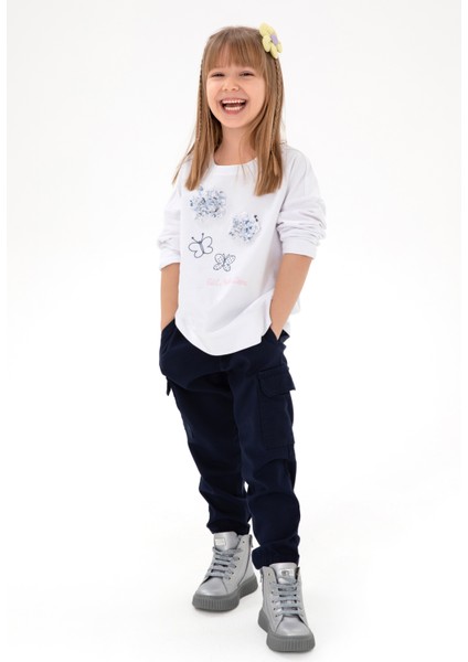 Kız Çocuk Lacivert Pantolon (Kanvas-Chino) 50301376-Vr033