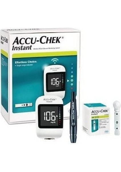 Instant Seker Ölcüm Cihazı +Accu-Chek Instant Seker Ölçüm Çubuğu 50 Adet