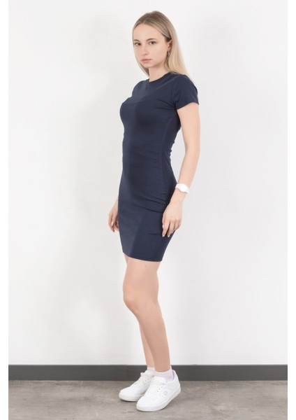 Kadın Bisiklet Yaka Slim Fit Kısa Elbise Lacivert - MS0000515 fiyatları