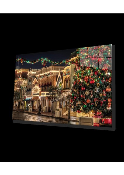 - Noel Sokağı Cam Tablo Christmis Streets