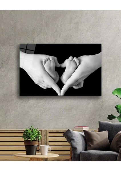 - Anne Bebek Sevgi Cam Tablo Mother Baby Love Table