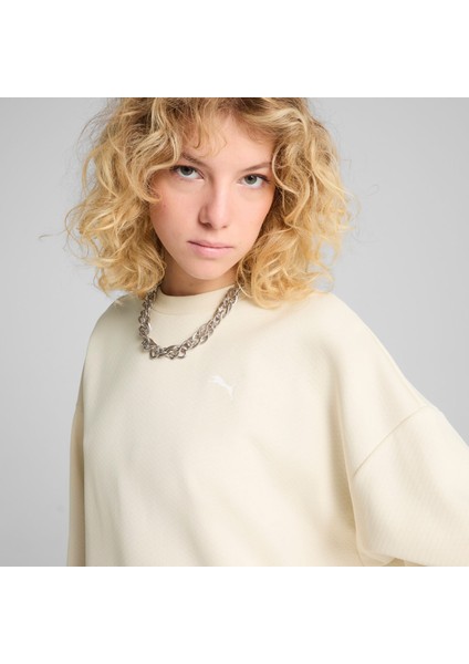 Wardrobe Essentıals Kadın Geniş Kesim Bisiklet Yaka Üst fırsatları