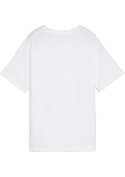 Kadın Geniş Kesim Tişört %20 Geri Dönüştürülmüş Pamukla Rahat Kullanım İçin Beyaz fiyatları