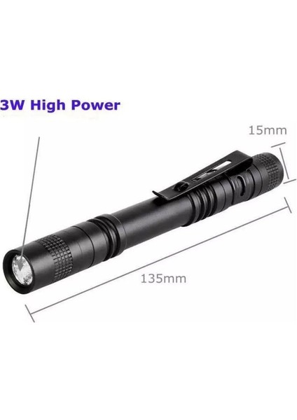 Led Kalem Led Fener Beyaz Doktor Feneri İrhanlar Led Işık Siyah Gövde Metal modelleri
