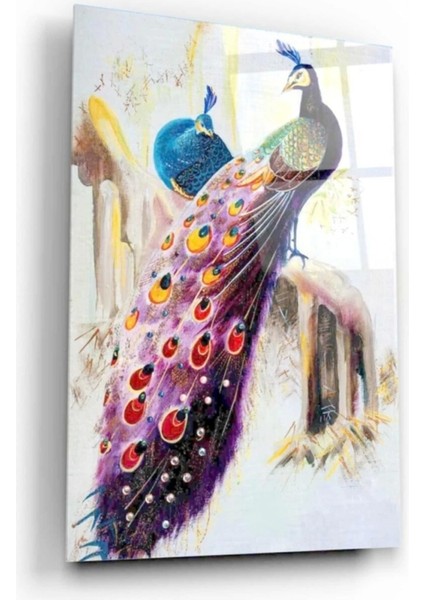 - Tavus Kuşu Cam Tablo