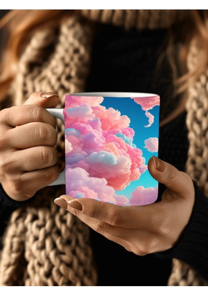 Bulut Şeklinde 3 Boyutlu Tasarım Seramik Kupa Mug