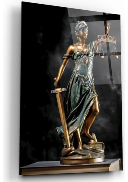 - Themis Heykeli Cam Tablo