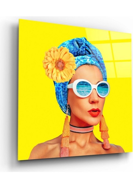 - Sarı Portre Cam Tablo