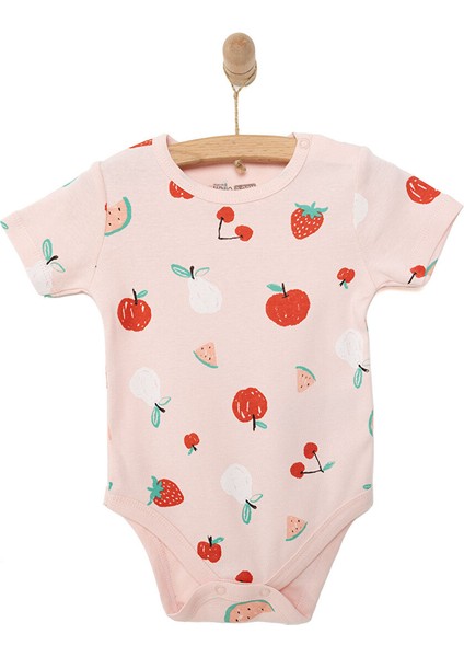 Hayvan Desenli Kısa Kol Body Kız Bebek