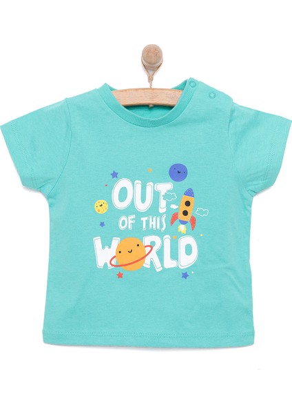 Basic Erkek Uzay Baskılı T-Shirt Erkek Bebek