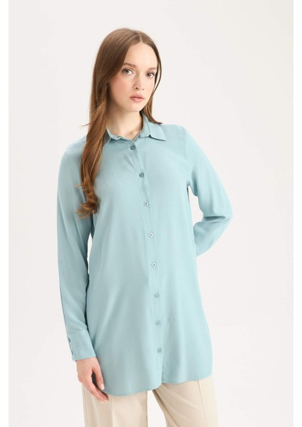 Regular Fit Basic Düz Uzun Kollu Tesettür Gömlek Tunik Z3538AZ25SP modelleri
