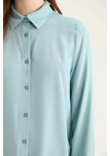 Regular Fit Basic Düz Uzun Kollu Tesettür Gömlek Tunik Z3538AZ25SP indirimleri