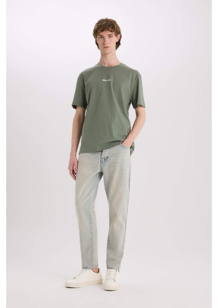 %100 Pamuk Art Hokusai Regular Fit Bisiklet Yaka Sırt Baskılı Kısa Kollu Tişört D6914AX25SP fiyatları