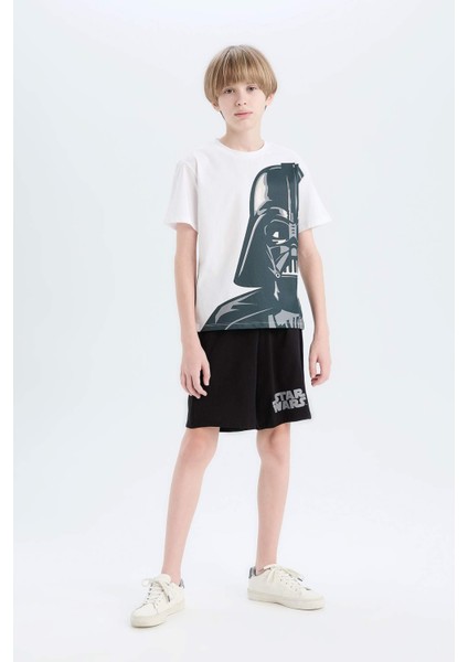 Erkek Çocuk Star Wars Pijama Takımı Bisiklet Yaka Kısa Kollu Üst Beli Lastikli Şort E0336A825SM