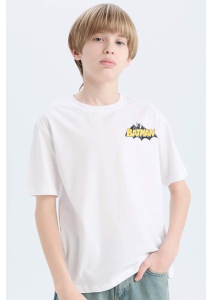 Erkek Çocuk Batman Bisiklet Yaka Sırt Baskılı Kısa Kollu Tişört E3109A825SM modelleri