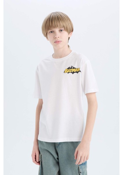 Erkek Çocuk Batman Bisiklet Yaka Sırt Baskılı Kısa Kollu Tişört E3109A825SM fırsatları