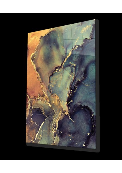 - Renkli Mermer Soyut Cam Tablo Ev ve Ofis Duvar Dekoru