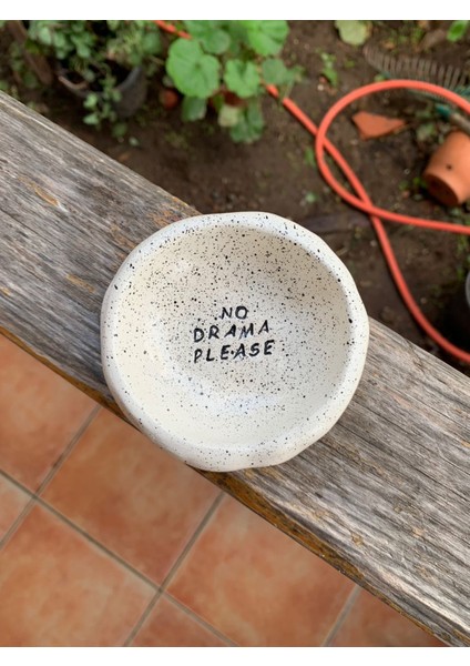El Yapımı Boho Seramik Dekoratif Tabak Takı Tabağı No Drama Please