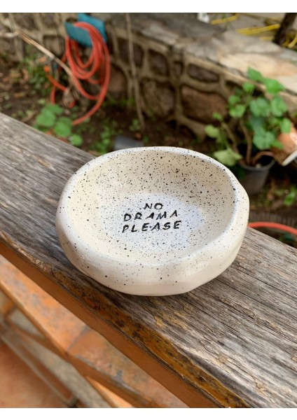 El Yapımı Boho Seramik Dekoratif Tabak Takı Tabağı No Drama Please