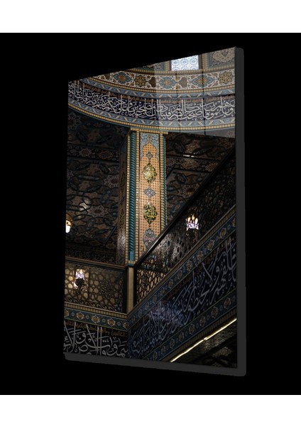 - Islami Kaligrafi Motif Dini Islami Cam Tablo