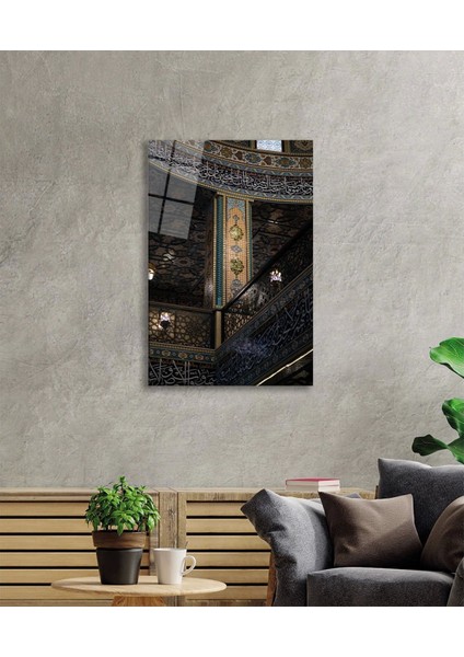 - Islami Kaligrafi Motif Dini Islami Cam Tablo modelleri