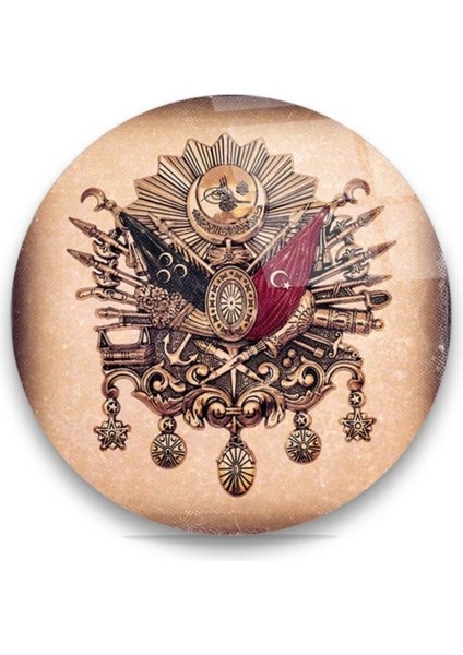 Osmanlı Tuğrası Yuvarlak Cam Tablo