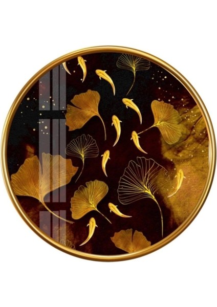 - Gold Tema Yuvarlak Cam Tablo
