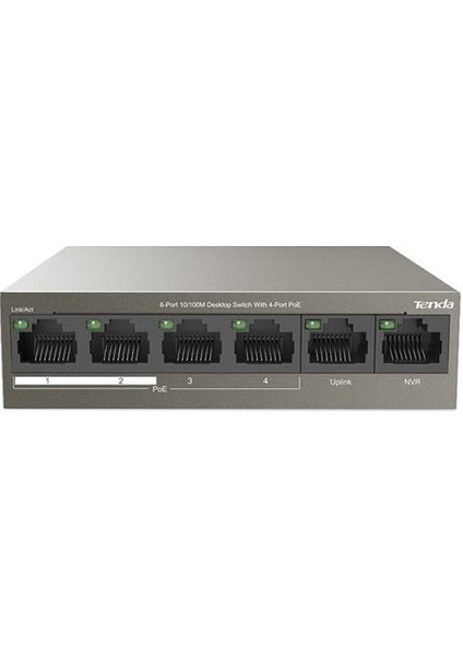 5port 63W 4port Poe TEF1106P-4-63W 10/100 Yönetilemez Switch Masaüstü