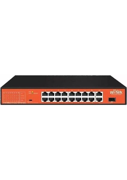 Wı-Tek 16PORT 150W Full Poe WI-PS518GH 10/100 Yönetilemez Switch