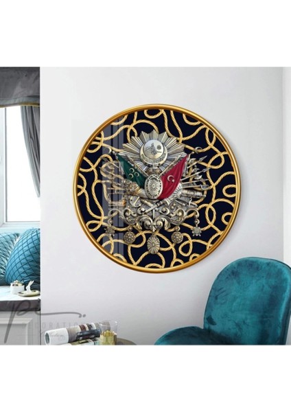 Osmanlı Tuğrası Yuvarlak Cam Tablo