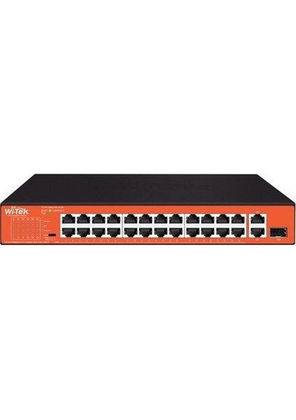 Wı-Tek 24PORT 200W Full Poe WI-PS526GH 10/100 Yönetilemez Switch