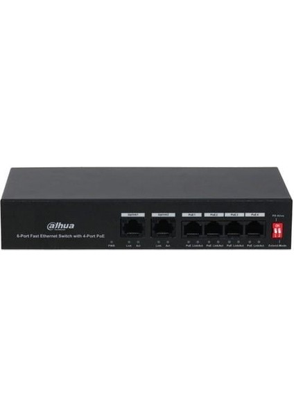 6port 36W 4port Poe PFS3006-4ET-36 10/100 2x-Uplınk Yönetilemez Switch