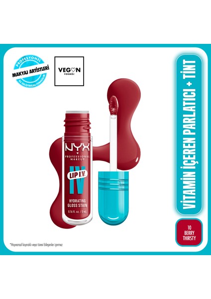 Lip I.V. Vitamin İçeren Parlatıcı + Tint - 10 Berry Thirsty