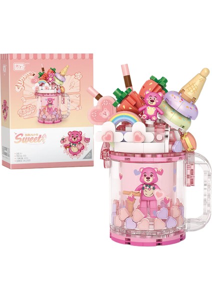 Loz Mini Pembe Süt Çay Bardağı Oyuncak Yapma Seti Çocuk Yapı Oyuncak Hediye 235 Parça (Yurt Dışından)