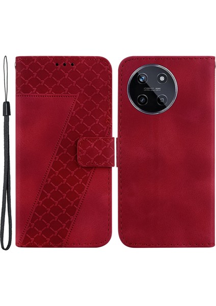 Realme 11 4g Deri Kılıf Cüzdan Kapağı 7 Şekilli Desen (Yurt Dışından)