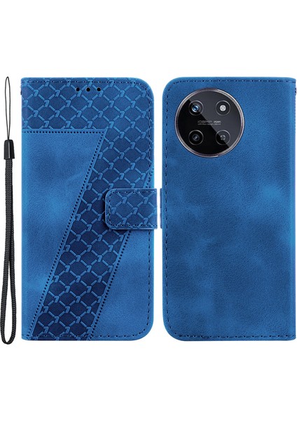 Realme 11 4g Deri Kılıf Cüzdan Kapağı 7 Şekilli Desen (Yurt Dışından)