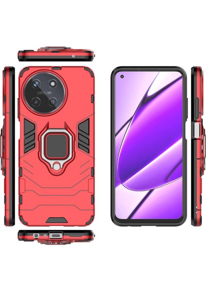 Realme 11 4g Telefon Kılıfı Pc+Tpu Kapaklı Halka Çubuğu (Yurt Dışından)