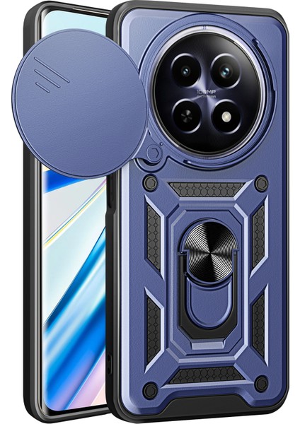 Realme 12 5g Kamera Koruma Kılıfı Pc + Tpu Askeri Sınıf Parmak Yüzük Kickstand Telefon Kapağı (Yurt Dışından)