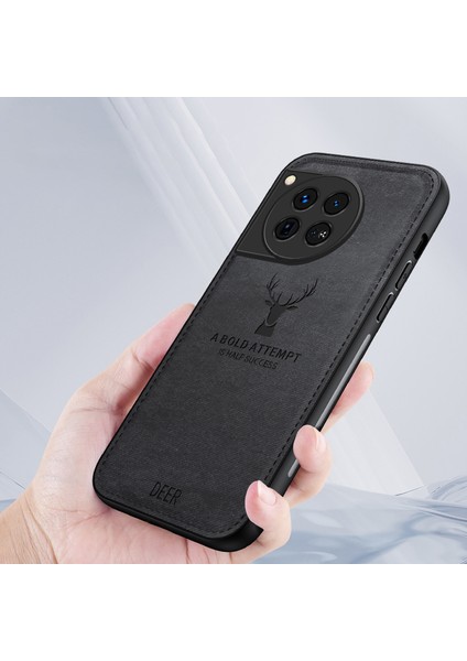 Oneplus 12 5g Geyik Desenli Kılıf Kumaş Doku Tpu+Pc+Pu Deri Telefon Kapağı (Yurt Dışından)