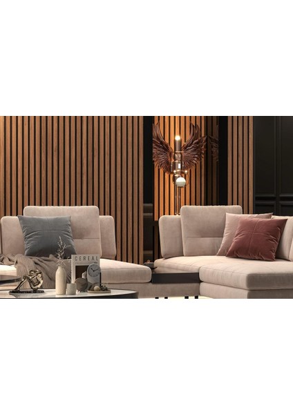 60 x 275 Teak Akustik Duvar Paneli/ Mdf/ 3 Tarafı Kaplı fırsatları