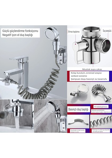 El Musluk Ayrıştırma Vanası Duş Başlığı Ev Banyo Için Mutfak Musluk Adaptör Seti Ayarlanabilir Ayrıştırma Vanası Musluk (Yurt Dışından) fırsatları