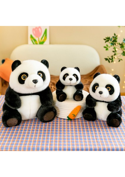 Simüle Edilmiş Oturan Dev Panda Peluş , Yumuşak ve Sevimli Tombul Panda (Yurt Dışından)