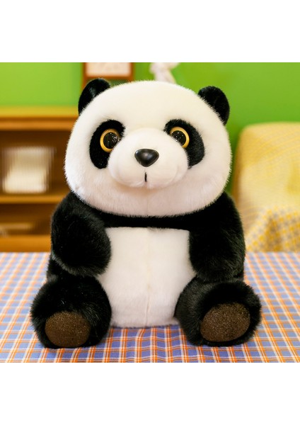 Simüle Edilmiş Oturan Dev Panda Peluş , Yumuşak ve Sevimli Tombul Panda (Yurt Dışından)
