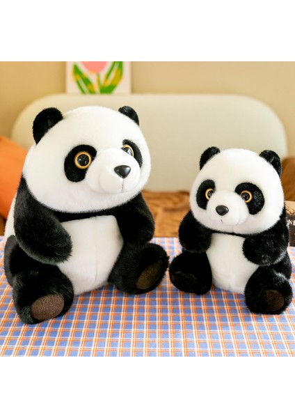 Simüle Edilmiş Oturan Dev Panda Peluş , Yumuşak ve Sevimli Tombul Panda (Yurt Dışından)