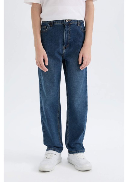 Erkek Çocuk Loose Fit Düz Paça Basic Düz Jean Pantolon C3698A824WN
