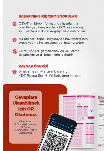 2024 Yks Ydt Rusça Ösym Çıkmış Soru Tıpkı Basım Deneme Paketi 6lı Optik Formlu fırsatları