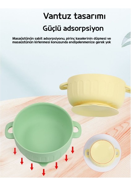Bebek Sofra Takımı, Devrilmez, Silikon Bebek Mama Kapları (Yurt Dışından)