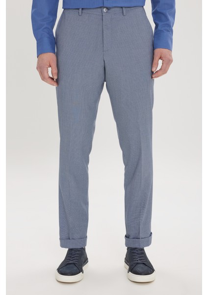 Comfort Fit Rahat Kesim Yan Cepli Desenli Beli Lastikli Pantolon